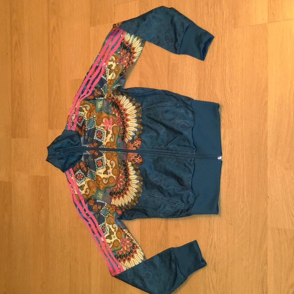 adidas X Farm Rio Borbomix Track Jacket Womens XS Trefoil Logo Butterfly Art